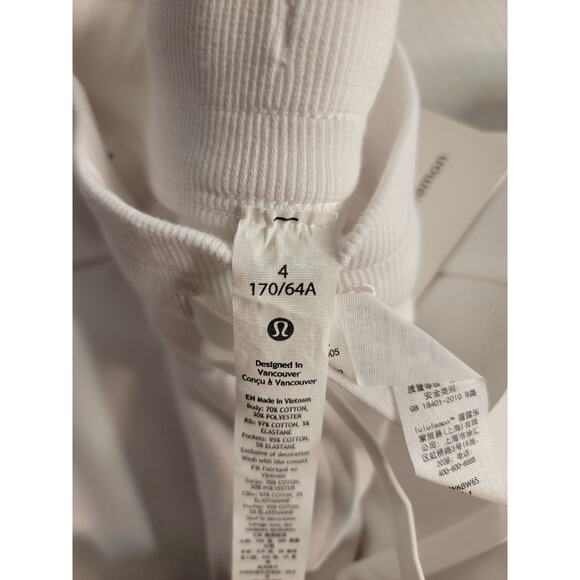 Lululemon Scuba Jogger Cropped Pants Sz 4 High Rise Pockets Athletic White NEW - Picture 7 of 10